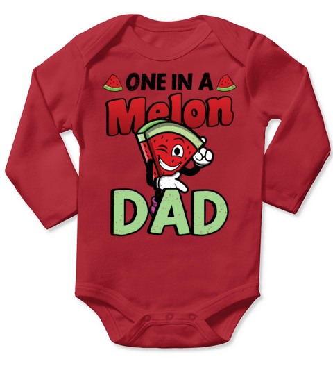 Father Melon Family Watermelon Papi Papa Dad Long Sleeve Baby One-Piece