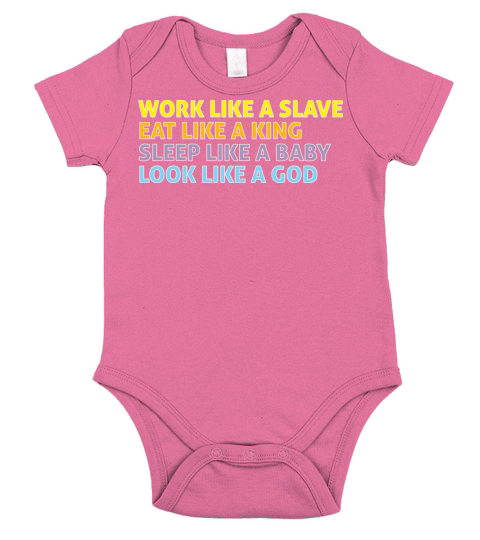Work like a slave 3 Short Sleeve Baby One-Piece