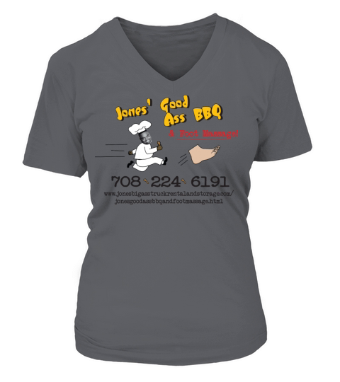 Jones Good Ass BBQ and Foot Massage logo Women's V-Neck T-shirt