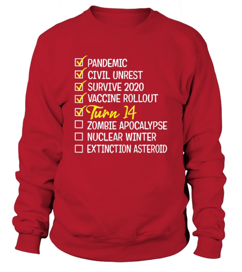 14th Birthday Gift 14 Years Old Checklist Sweatshirt Unisex