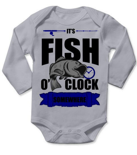 Fishing Fisherman fish o clock Angler Gift Long Sleeve Baby One-Piece