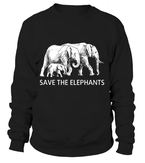 save the elephants family black and white shirt el Women's Sweatshirt