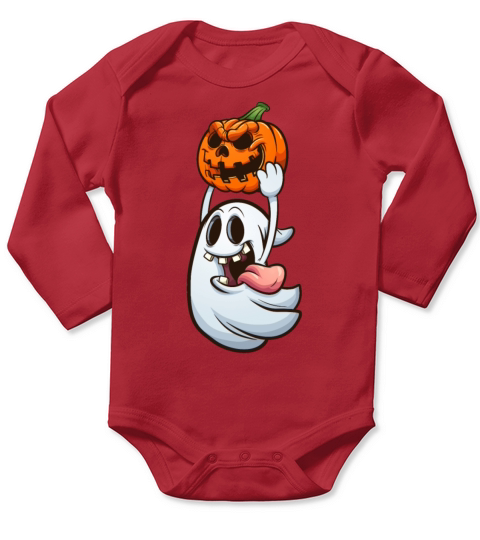 ghost pumpkin halloween gift Long Sleeve Baby One-Piece