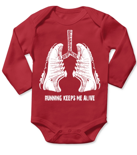 running keeps me alice healhy running Long Sleeve Baby One-Piece