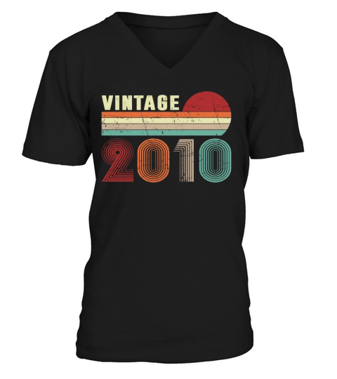 Vintage 2010 Funny 10 Years Old Kids 10th Birthday Men's V-Neck T-shirt