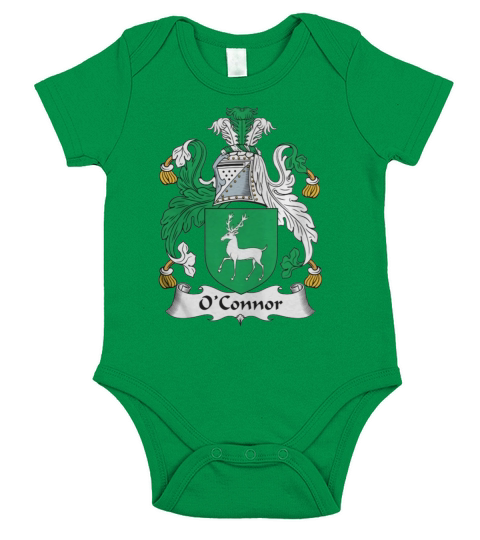OConnor Coat of Arms Irish Family Crests Short Sleeve Baby One-Piece