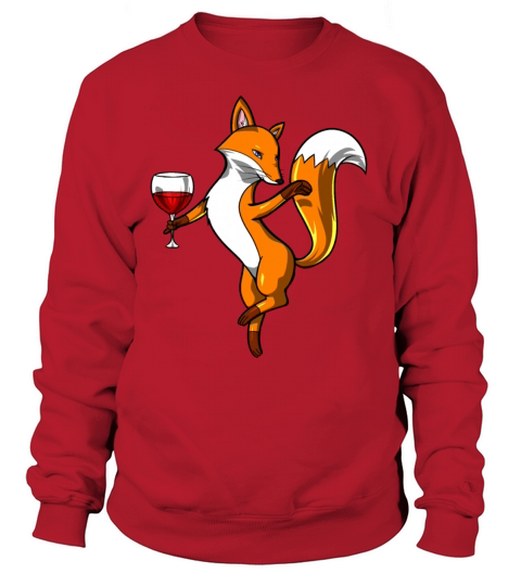Cute Fox Wine Drinking Lover Party Women's Sweatshirt