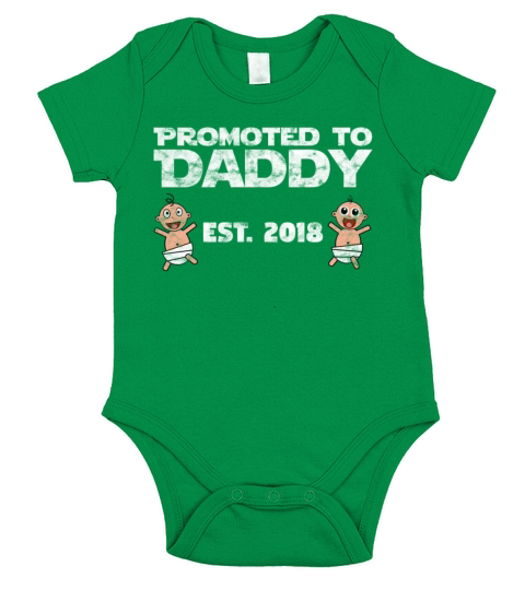 Promoted To Daddy 2018 - Dad To Be Gift Idea Short Sleeve Baby One-Piece