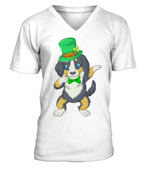 dabbing bernese st patricks day Men's V-Neck T-shirt
