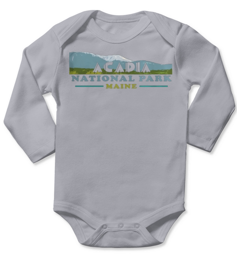 Acadia National Park Travel Journey Explore Earth T-Shirt Long Sleeve Baby One-Piece