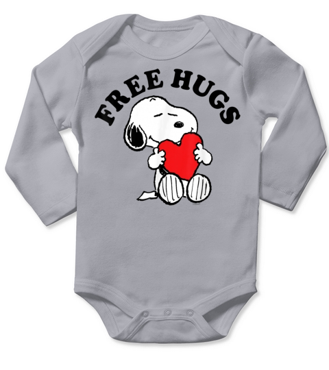 Peanuts Snoopy Free Hugs shirt Long Sleeve Baby One-Piece