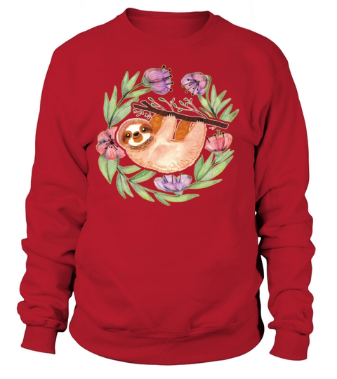 Sloth In Flowers Shirt Women's Sweatshirt