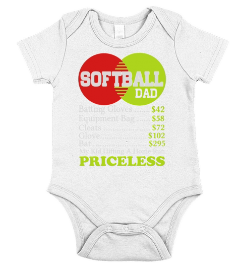 Softball Apprel Funny Softball Dad Priceless T-shirt Black Women B0765D75RC 1 Short Sleeve Baby One-Piece