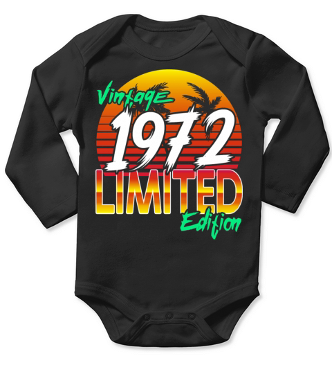 Vintage 1972 Limited Edition 50th Birthday Long Sleeve Baby One-Piece