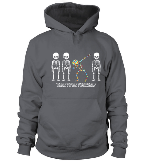 dare to be yourself picture skeleton Women's Hoodie