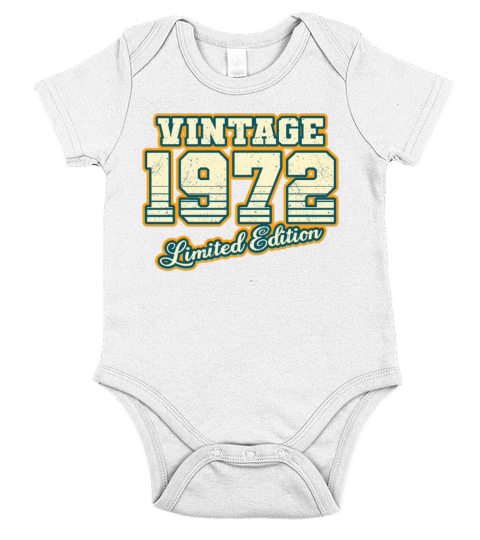 50th Birthday Vintage 1972 Limited Edition Short Sleeve Baby One-Piece