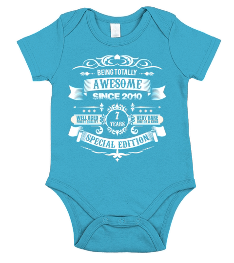 Totally Awesome Since 2010 7th Birthday Short Sleeve Baby One-Piece