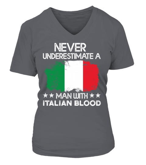 Italy Flag Never Underestimate A Man With Italian Women's V-Neck T-shirt
