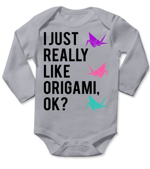 Origami Paper Crane Funny Saying Quote Gift Long Sleeve Baby One-Piece