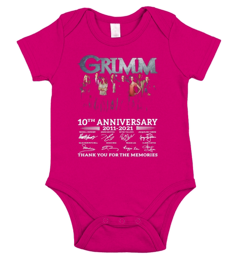 Grimm 10th Anniversary 2011 2021 Thank You For The Memories Signatures Short Sleeve Baby One-Piece
