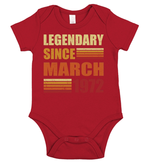 50th birthday legendary since march 1972 Short Sleeve Baby One-Piece