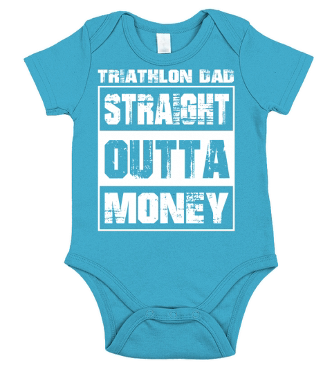 Straight Outta Money Triathlon Dad Cool Gift 2020 Short Sleeve Baby One-Piece