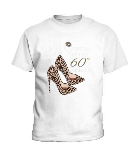 Stepping Into My 60th Birthday Leopard Kids T-Shirt
