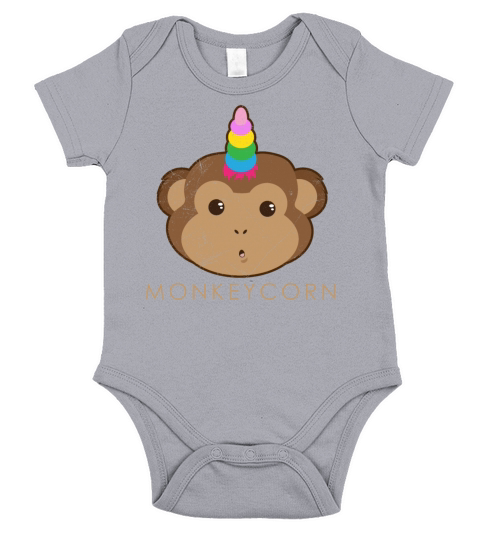 Unicorn Monkeycorn Unicorn Party Gift Idea Short Sleeve Baby One-Piece