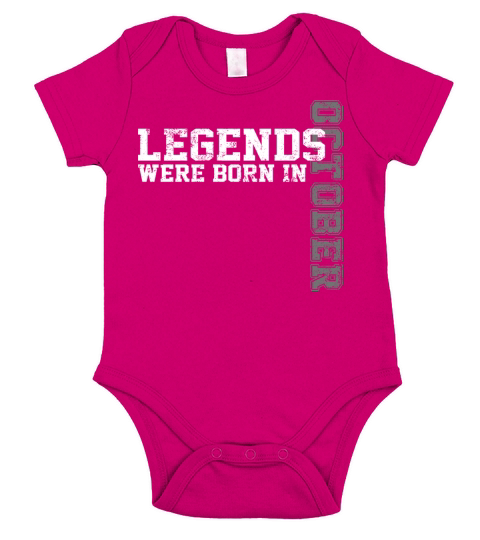 Legends Are Born in October Awesome Birthday Short Sleeve Baby One-Piece