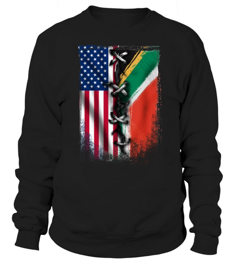 American Flag With African Flag 4th Of July Women's Sweatshirt