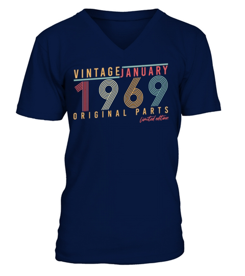 1969 In January Limits Retro Men's V-Neck T-shirt