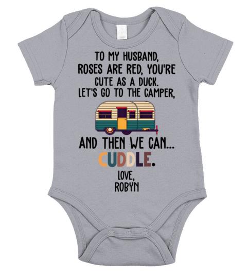 To My Husband Roses Are Red You re Cute As A Duck Short Sleeve Baby One-Piece