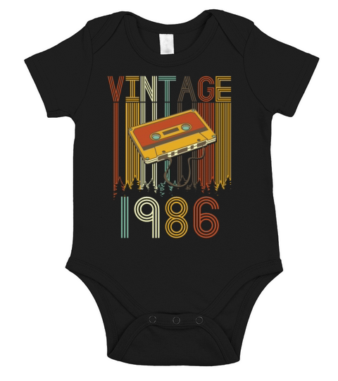 Vintage 1986 Retro Short Sleeve Baby One-Piece