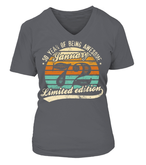 50th birthday Awesome january 1972 Women's V-Neck T-shirt