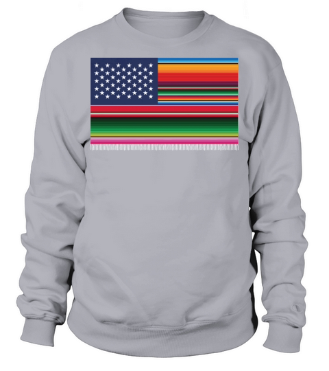American Serape Blanket Striped Flag Hispanic Gift Men's Sweatshirt