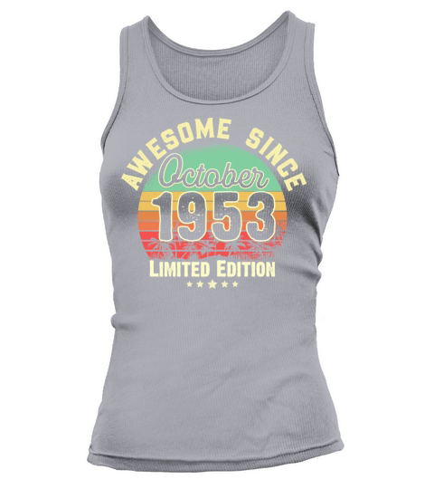 October 1953 68th Year Old Birthday Gift Retro Women's Tank Top
