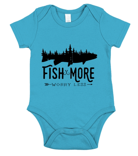 Fish More Worry Less Short Sleeve Baby One-Piece
