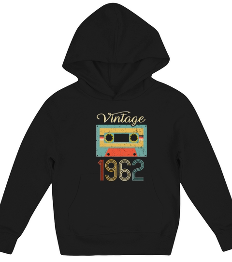 Vintage Cassette 1962 60th Birthday 60 Years Gift Kids Hoodie