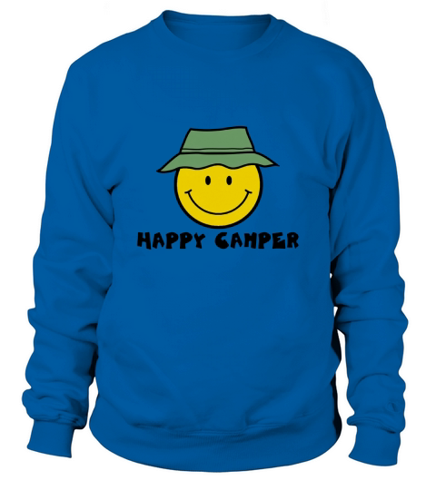 Happy Camper Camping Smiley Face Sweatshirt Unisex