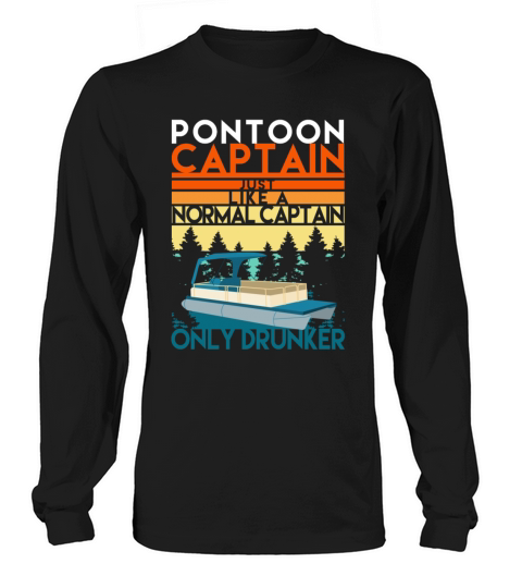 Funny Vintage Retro Pontoon Captain Drunker Men's Long Sleeve