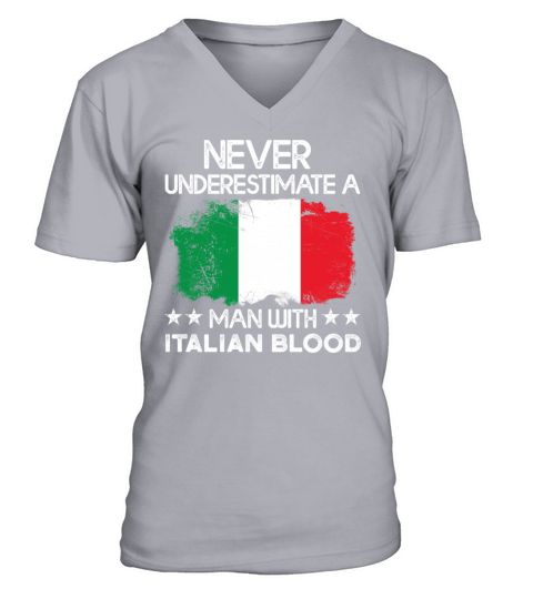 Italy Flag Never Underestimate A Man With Italian Men's V-Neck T-shirt