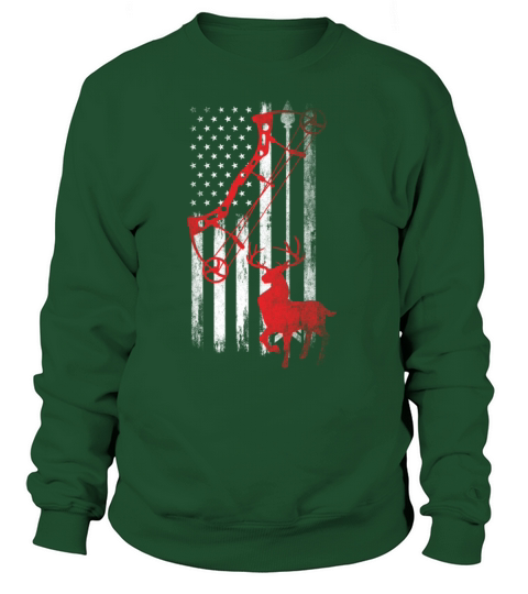 Patriotic US Flag Bowhunting Hunting Bow Archery Women's Sweatshirt