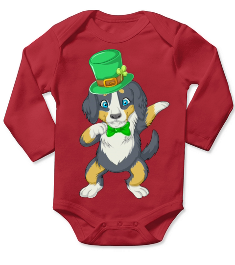 dabbing bernese st patricks day Long Sleeve Baby One-Piece