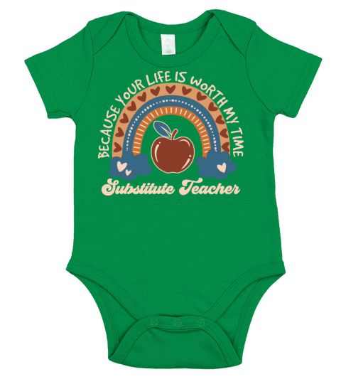 A Cute Substitute Teacher And Vintage Gift Idea Short Sleeve Baby One-Piece