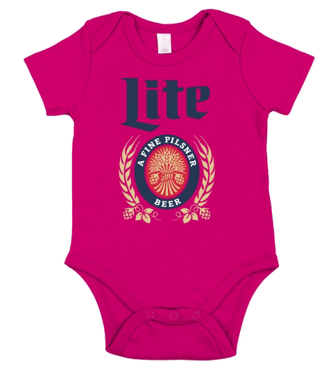 Tee Luv Miller Lite Vintage Miller Beer Logo Short Sleeve Baby One-Piece