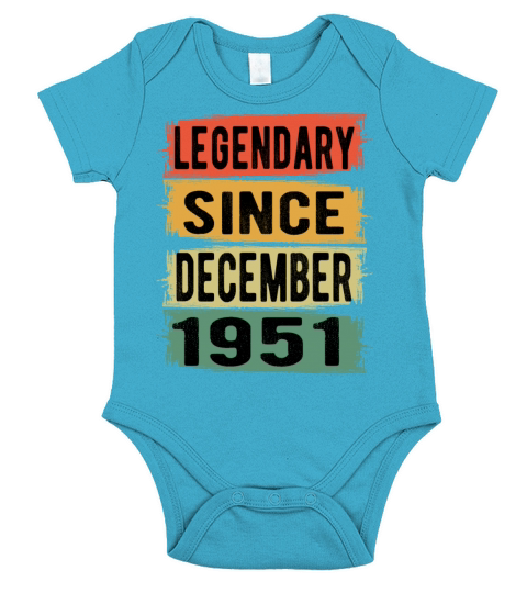 Birthday Retro Legendary December 1951 Short Sleeve Baby One-Piece