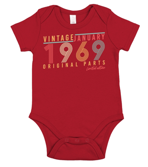 1969 In January Limits Retro Short Sleeve Baby One-Piece