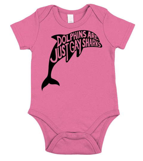 Dolphins are just gay sharks Short Sleeve Baby One-Piece