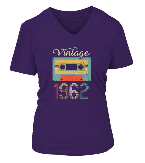 Vintage Cassette 1962 60th Birthday 60 Years Gift V-neck T-Shirt Woman