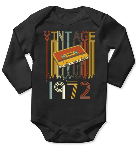 Vintage 1972 Retro Long Sleeve Baby One-Piece